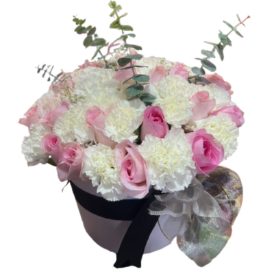 Caja Blanco y Rosa